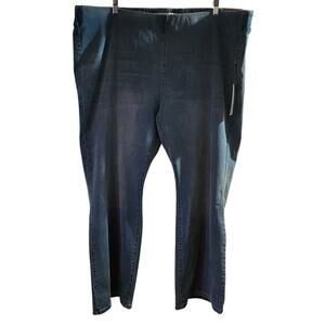Soft Surroundings superemly soft pull on bootcut jeans silver lake wash Plus 3X
